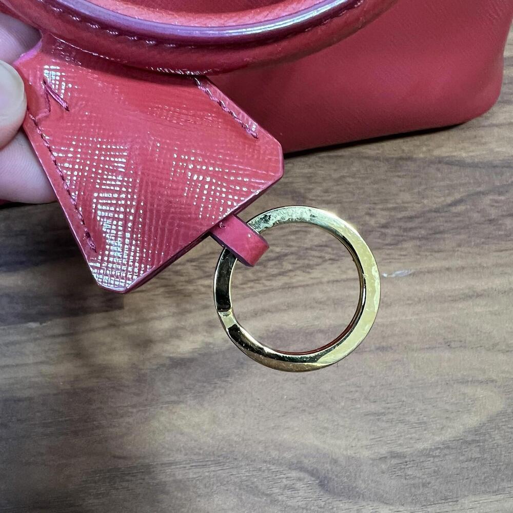 Prada Promenade Saffiano Lux Leather Crossbody Bag Small Red Gold Hardware - Picture 9 of 16